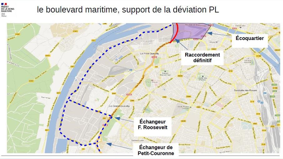 Aménagement des accès définitifs du pont Flaubert en rive gauche de la Seine